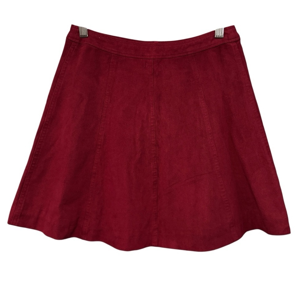 Abercrombie & Fitch Women’s Red A-Line Button Front Mini Skirt Size 4 - Picture 2 of 5